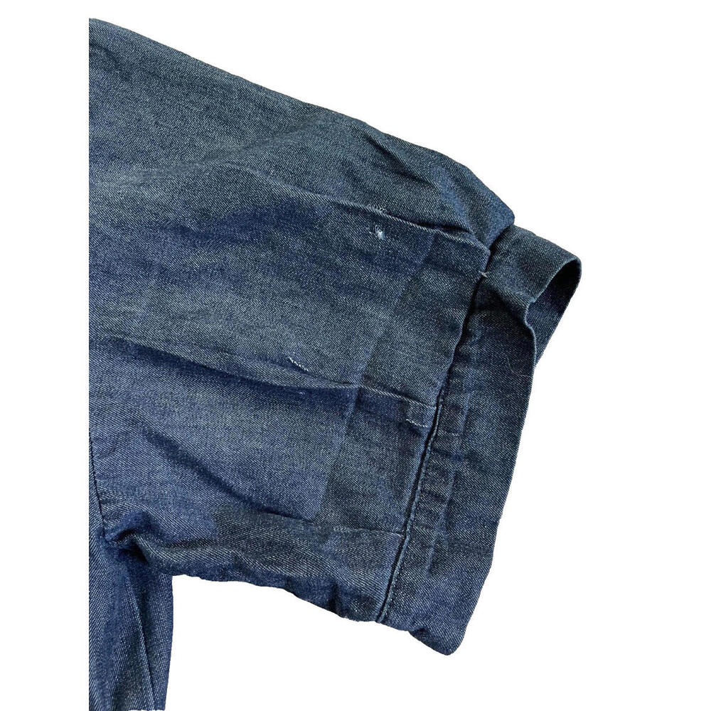Vince Denim Blue Jean Collared Boiler Jumpsuit Coveralls Dark Wash Womens Size 0 - Picture 8 of 9